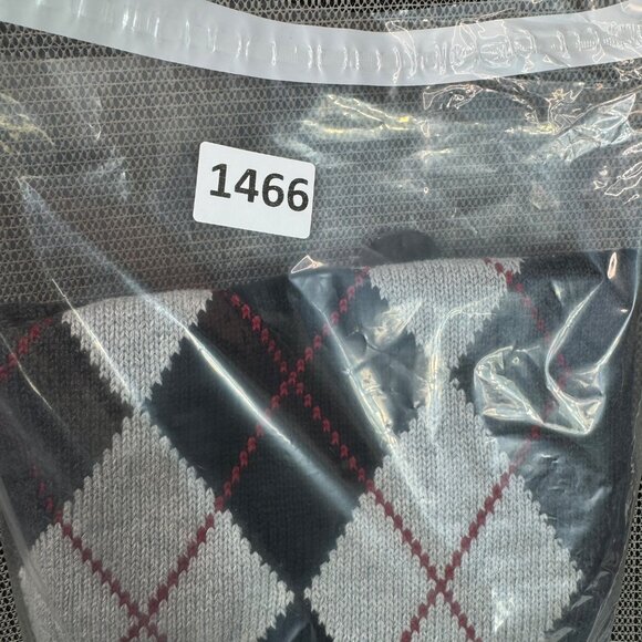David Taylor mens Argyle Sweater L/G pull over crew neck Black/Grey/Red pattern - Picture 9 of 9